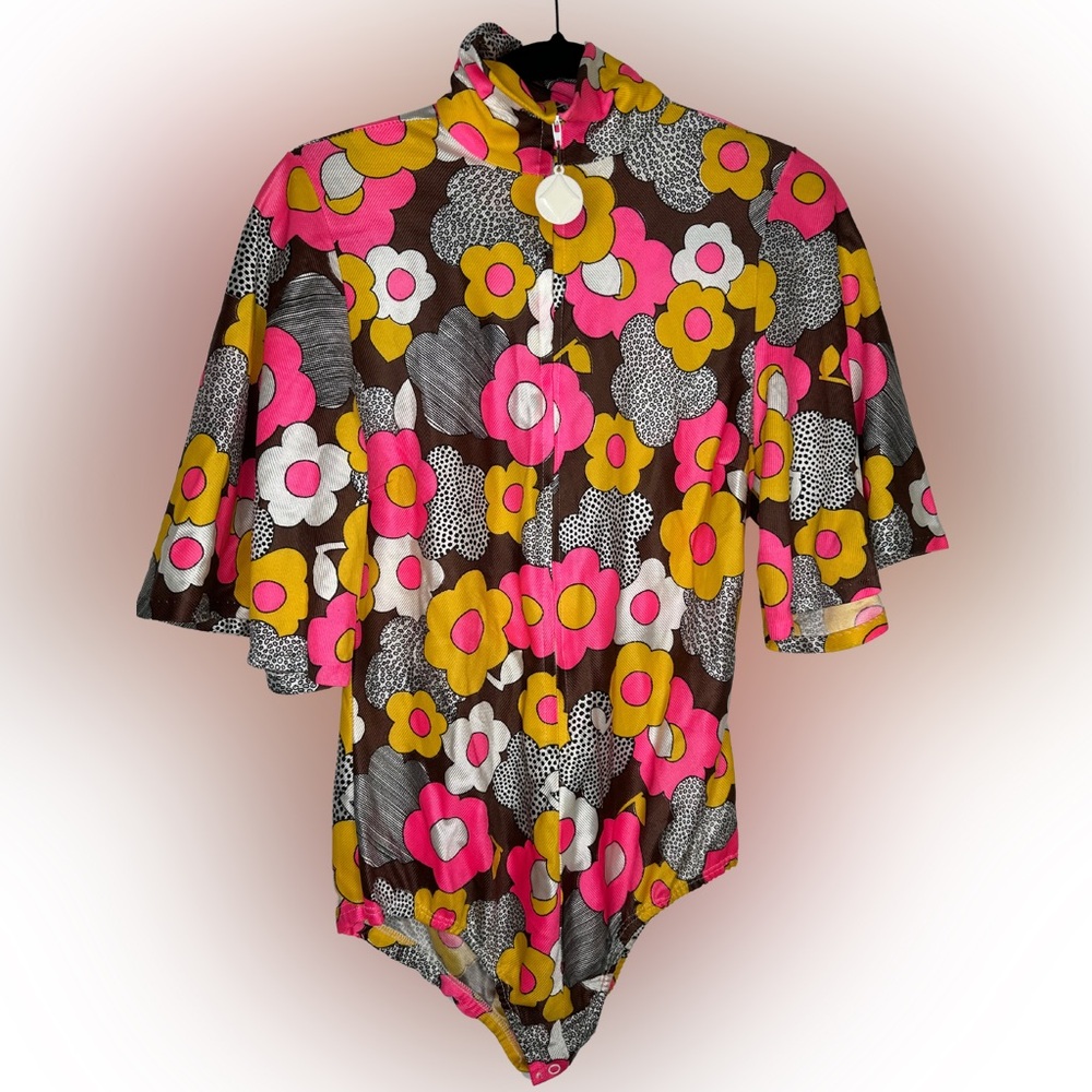 Beautiful neon floral bodysuit